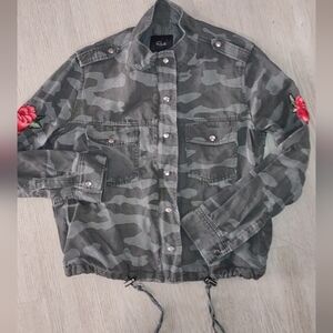 Rails Camo Utility Style Jacket Flowers Zip Snap Pockets Sz Small Fringecore...